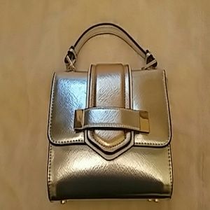NWT Chinese Laundry silver & gold mini purse
